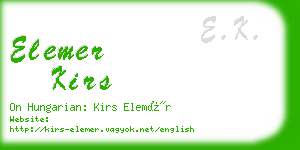 elemer kirs business card
